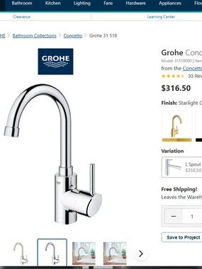 GROHE "CONCETTA" KITCHEN FAUCET